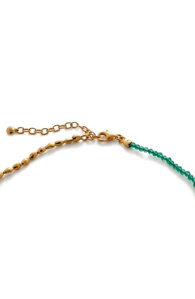 Shop Monica Vinader Mini Nugget Beaded Anklet In 18ct Gold Vermeil On Silver