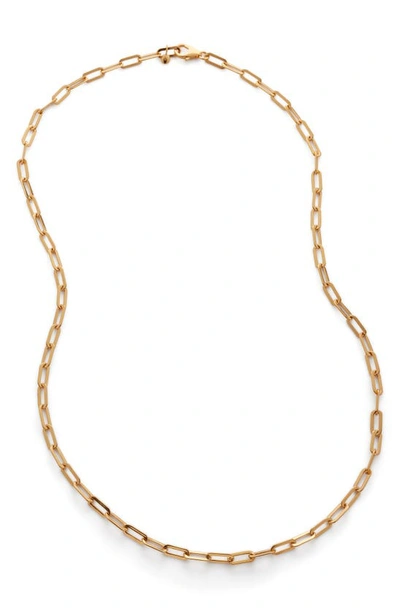 Shop Monica Vinader Deco Paper Clip Chain Necklace In Yellow Gold