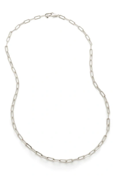 Shop Monica Vinader Deco Paper Clip Chain Necklace In Silver