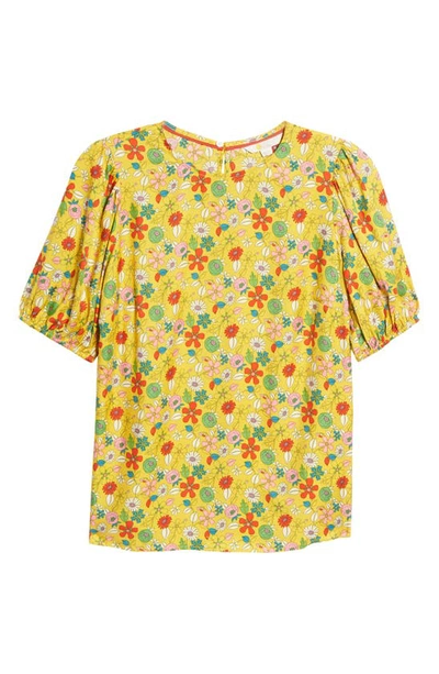 Shop Boden Adrianna Puff Sleeve Top In Honeycomb Ditsy Bloom