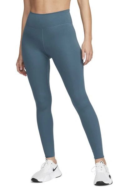 Shop Nike One Luxe Tights In Ash Green/ Clear