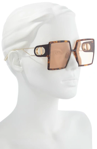 Shop Dior 30montaigne 58mm Square Sunglasses In Blonde Havana / Violet
