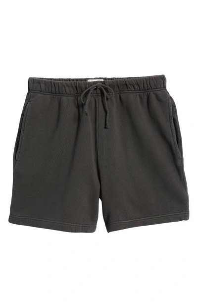 Shop Elwood Core Organic Cotton Brushed Terry Sweat Shorts In Vintage Black