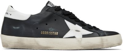 Shop Golden Goose Black Super-star Classic Low-top Sneakers In Black/white
