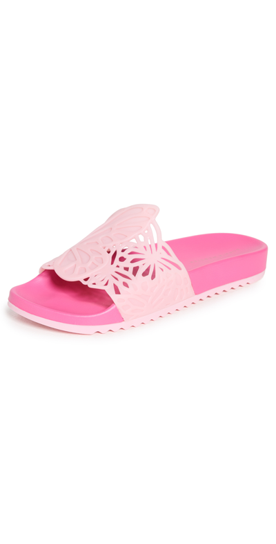Shop Sophia Webster Lia Slides In Baby Pink & Fuchsia