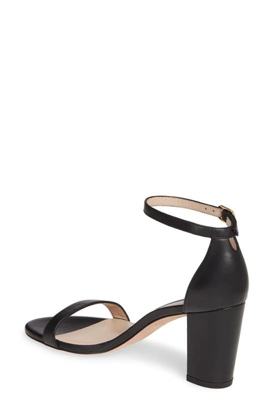 Stuart Weitzman Nearlynude Ankle Strap Sandal In Black
