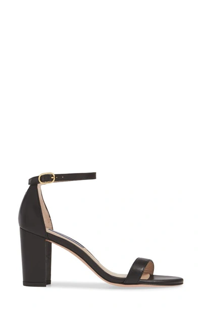 Stuart Weitzman Nearlynude Ankle Strap Sandal In Black