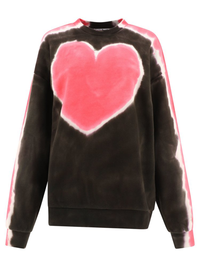 Shop Acne Studios Heart Printed Crewneck Sweatshirt In Multi
