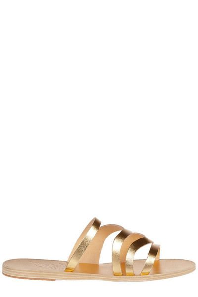 Shop Ancient Greek Sandals Caryae Flat Sandals In Gold