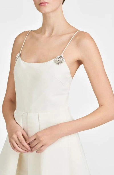 Shop Sachin & Babi Audra Crystal Accent Cocktail Midi Dress In Ivory