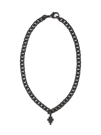 Shop Marcelo Burlon County Of Milan Logo Plaque Necklace In Black