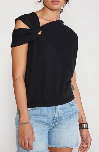 Shop Etica Ética Addisan Organic Cotton Knot Top In Black Beauty