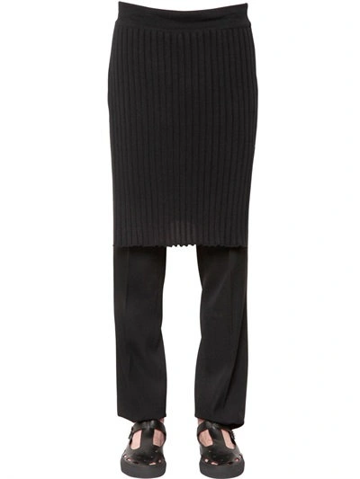 Givenchy Ribbed Cotton Knit Skirt In Black