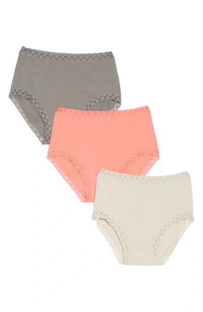 Shop Natori Bliss 3-pack Cotton Full Briefs In Marble / Sunrise / Anchor