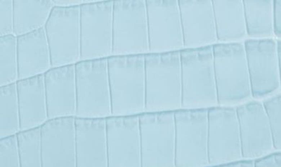 Shop Alexander Mcqueen Jewelled Knuckle Croc Embossed Leather Crossbody Bag In Pale Blue