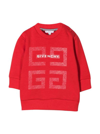Shop Givenchy Kids 4g Logo Printed Crewneck Sweatshirt In Red