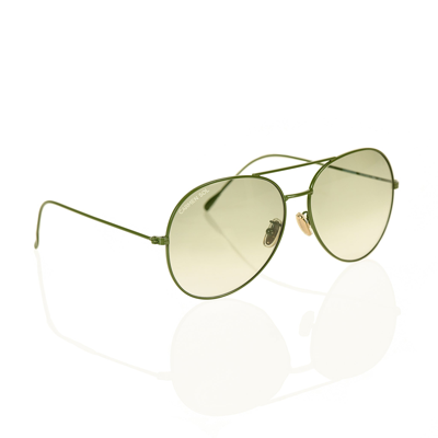 Shop Carmen Sol Olive Green Aviator Sunglasses
