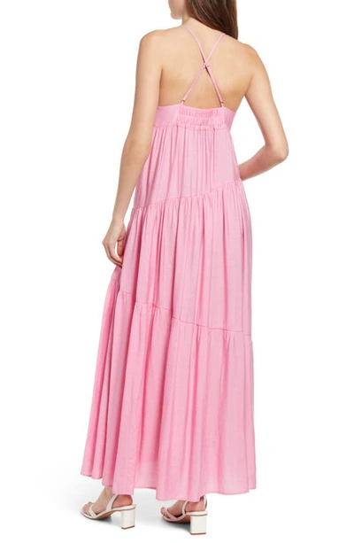 Shop Moon River Tiered Maxi Dress In Pink
