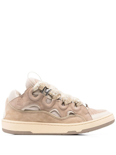 Shop Lanvin Chunky Sneakers In Brown