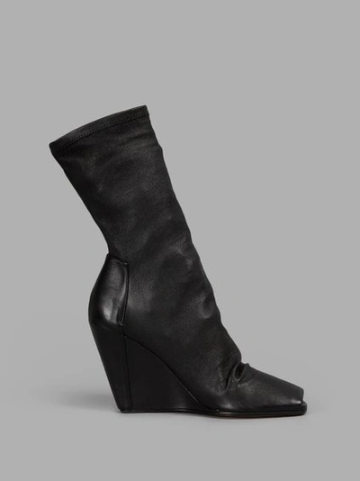 Shop Rick Owens Women's Black Stretch Wedge