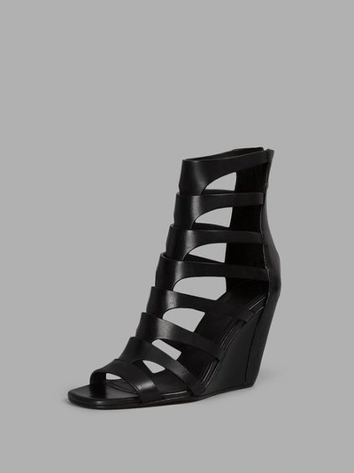 Shop Rick Owens Women's Black Nautilus Wedges