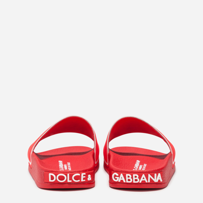 Shop Dolce & Gabbana Sandals In Branded Lycra In Red