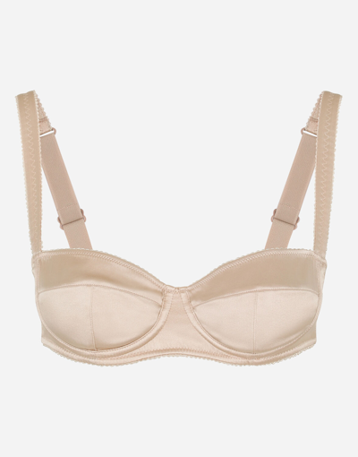 Dolce & Gabbana Leopard-print Padded Triangle Bikini Top In Pale Pink