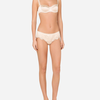 Dolce & Gabbana Leopard-print Padded Triangle Bikini Top In Pale Pink