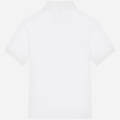 Shop Dolce & Gabbana Piqué Polo Shirt With Logo Plate In White