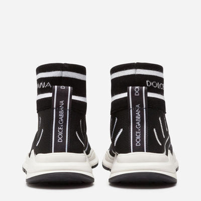 Shop Dolce & Gabbana Mesh Slip-on Daymaster Sneakers With Logo In Black/white