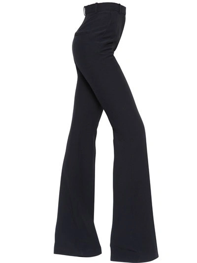 Shop Alexander Mcqueen Flared Leaf Crepe Pants In Black