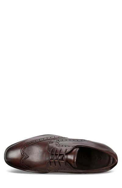 Shop Ecco Melbourne Wingtip In Cocoa Brown Leather