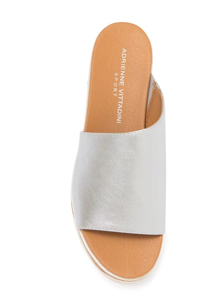 Shop Adrienne Vittadini Provence Platform Slide Sandal In Silver