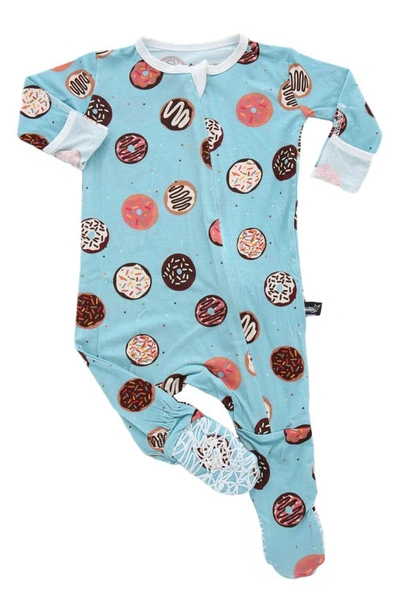 Shop Peregrinewear Kids' Donuts Fitted One-piece Pajamas In Blue