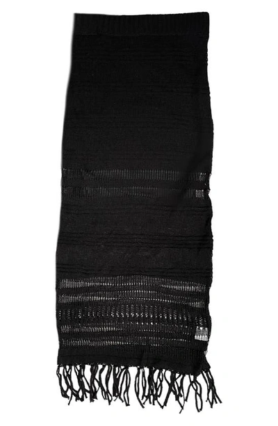 Shop Nikki Lund Tassel Hem Knit Midi Skirt In Black