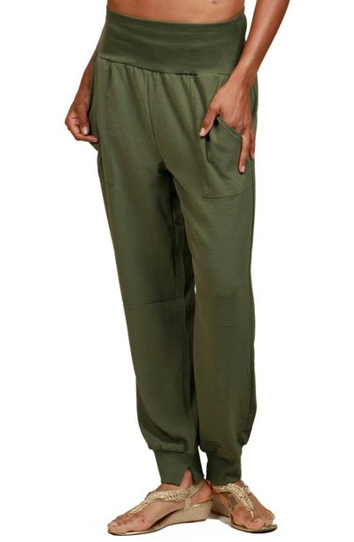 Shop Nikki Lund Casual Pocket Joggers In Olive