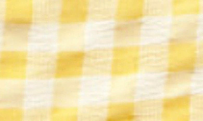 Shop Nikki Lund Gingham Tie Front Crop Tank In Light Pastel Yellow