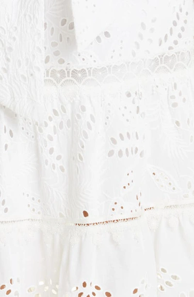 Shop Kobi Halperin Zadie Long Sleeve Cotton Eyelet Dress In White