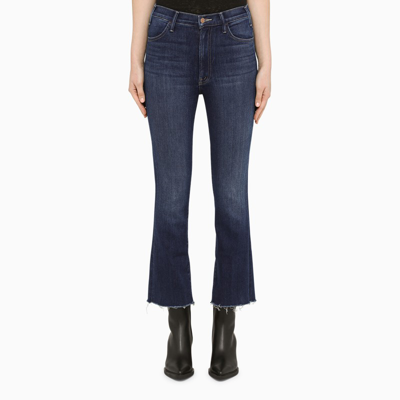 Shop Mother Blue Crop Flared Jeans