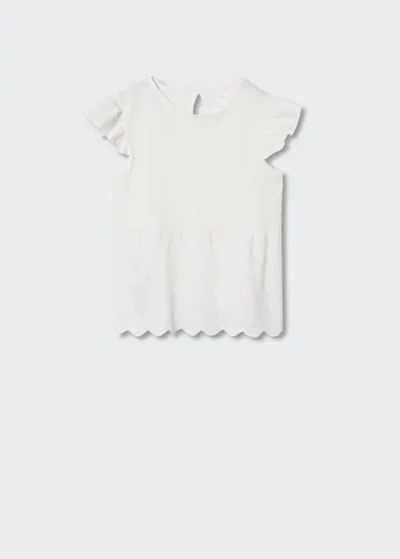 Mango Kids' Swiss Embroidery T-shirt Off White | ModeSens