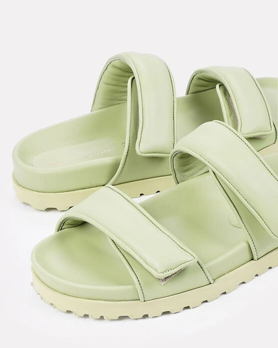 Shop Gia Borghini X Pernille Teisbaek Perni Puffer Flat Sandals In Green-lt
