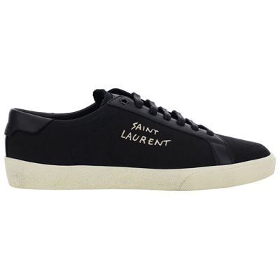 Shop Saint Laurent Men's Shoes Cotton Trainers Sneakers  Court Classic Sl/06 In Black