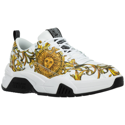 Shop Versace Jeans Couture Men's Shoes Leather Trainers Sneakers  Stargaze Garland Sun In White