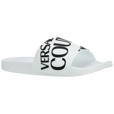 Shop Versace Jeans Couture Men's Slippers Sandals In White