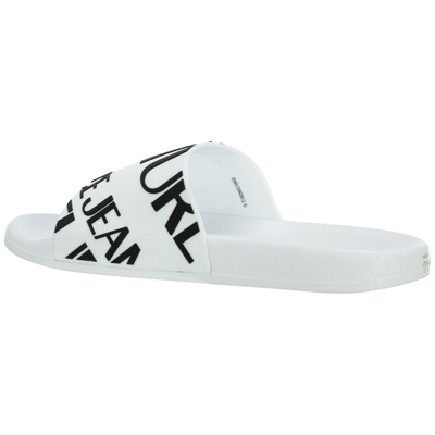 Shop Versace Jeans Couture Men's Slippers Sandals In White