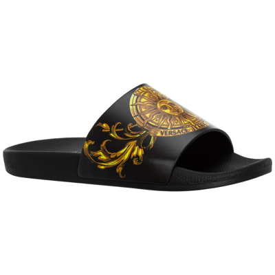 Shop Versace Jeans Couture Men's Slippers Sandals   Garland Sun In Black