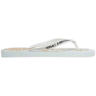 Shop Versace Jeans Couture Men's Rubber Flip Flops Sandals  Garland Sun In White