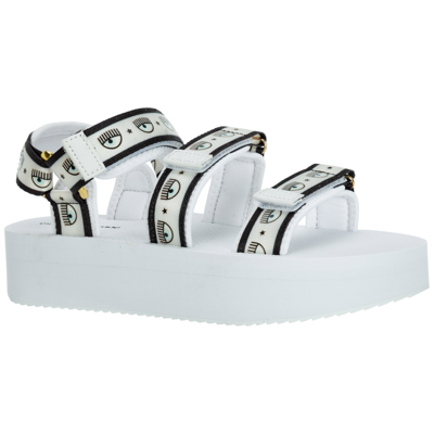 Shop Chiara Ferragni Women's Sandals   Logomania In White