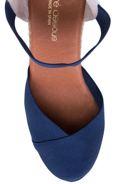 Shop Andre Assous Anouka Espadrille Wedge In Navy Fabric