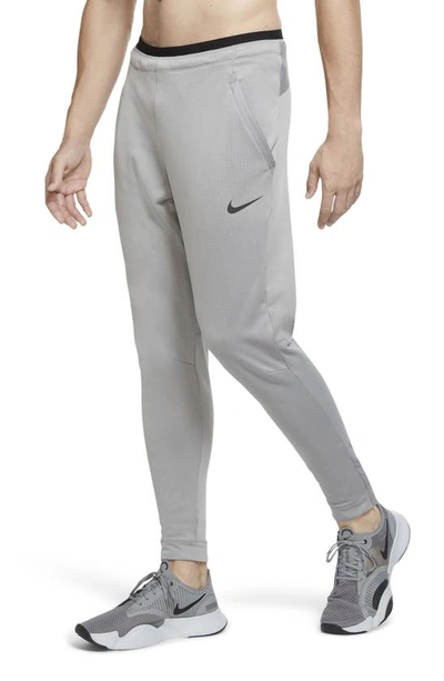 Shop Nike Pro Capra Fleece Pants In Particle Grey/black